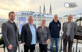 Peter Wollmann, Presssprecher Stadt Oelsnitz, Oberbürgermeister Mario Horn, ZWK Beauftragte Sandra Scheuer, JUMI e.V. Vereinsvorsitzender Mathias Stempell, ZWK Berater Dr. Klaus Zeitler