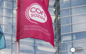 Foto einer Messefahne der ConSozial 2024