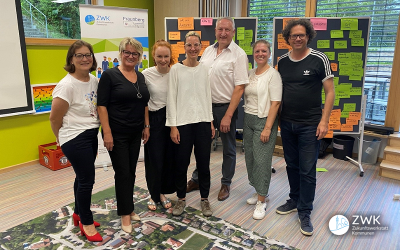 Maria Pfeil, Jugendausschuss Fraunberg, Gisela Leitsch, Schulleiterin Grundschule Fraunberg, Julia Bernauer-Puchegger, Caren Ohrhallinger, Bürgermeister Hans Wiesmaier, Nicole Floßmann, Offene Ganztagsschule Fraunberg
