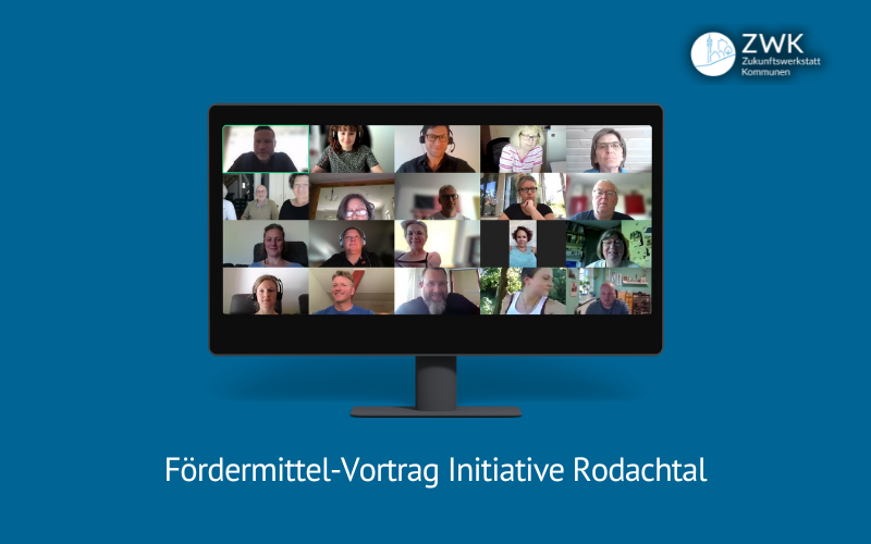 Grafik und Screenshot zum Online-Vortrag