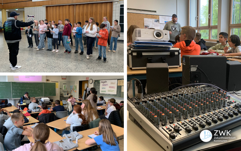 Schüler*innen-Workshop in Oberaußem: Bergheims Zukunft – schön gerappt 